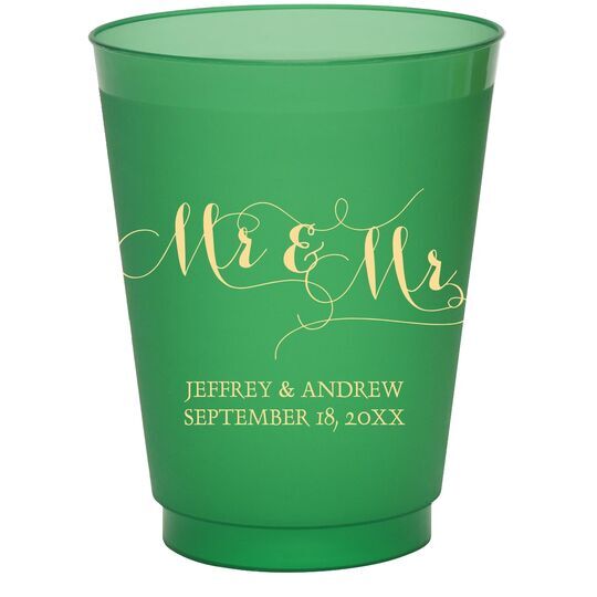 Scroll Mr & Mr Colored Shatterproof Cups